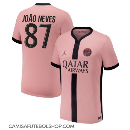 Camisa de time de futebol Paris Saint-Germain Joao Neves #87 Replicas 3º Equipamento 2024-25 Manga Curta